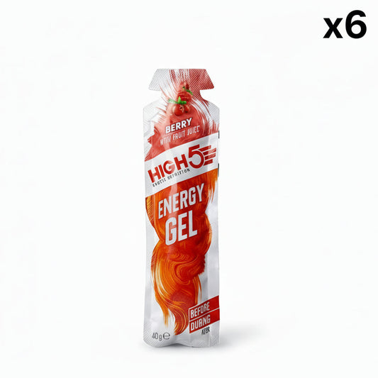 Pak van 6 HIGH5 ENERGY GEL (40g) Bessen