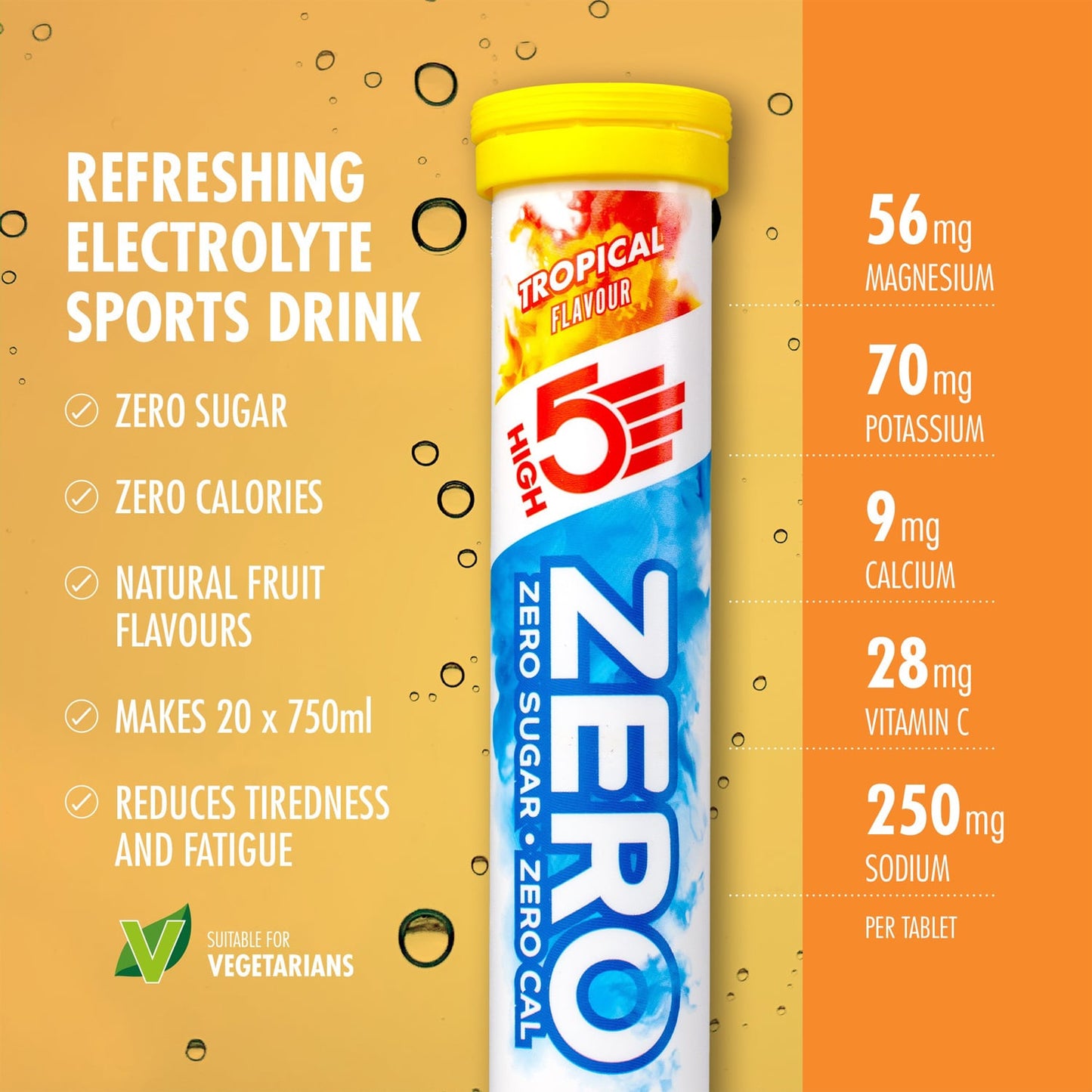 Pastilles d'Hydratation Electrolytes HIGH5 ZERO (x20) Tropical