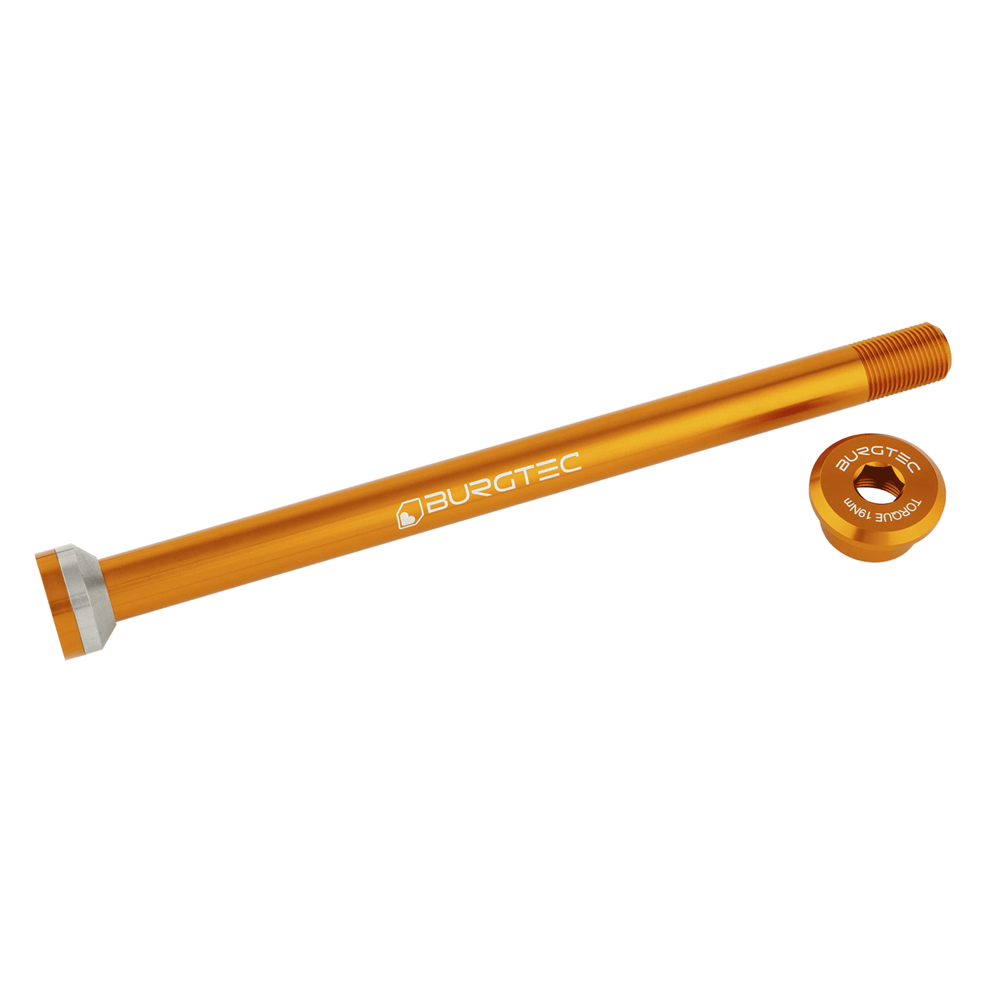 Axe de Roue Arrière BURGTEC 171mm pour Cadres Transition Orange