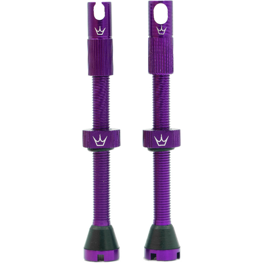 PEATY'S x Chris King MK2 Presta 80 mm binnenbandloze ventielen (x2) Paars