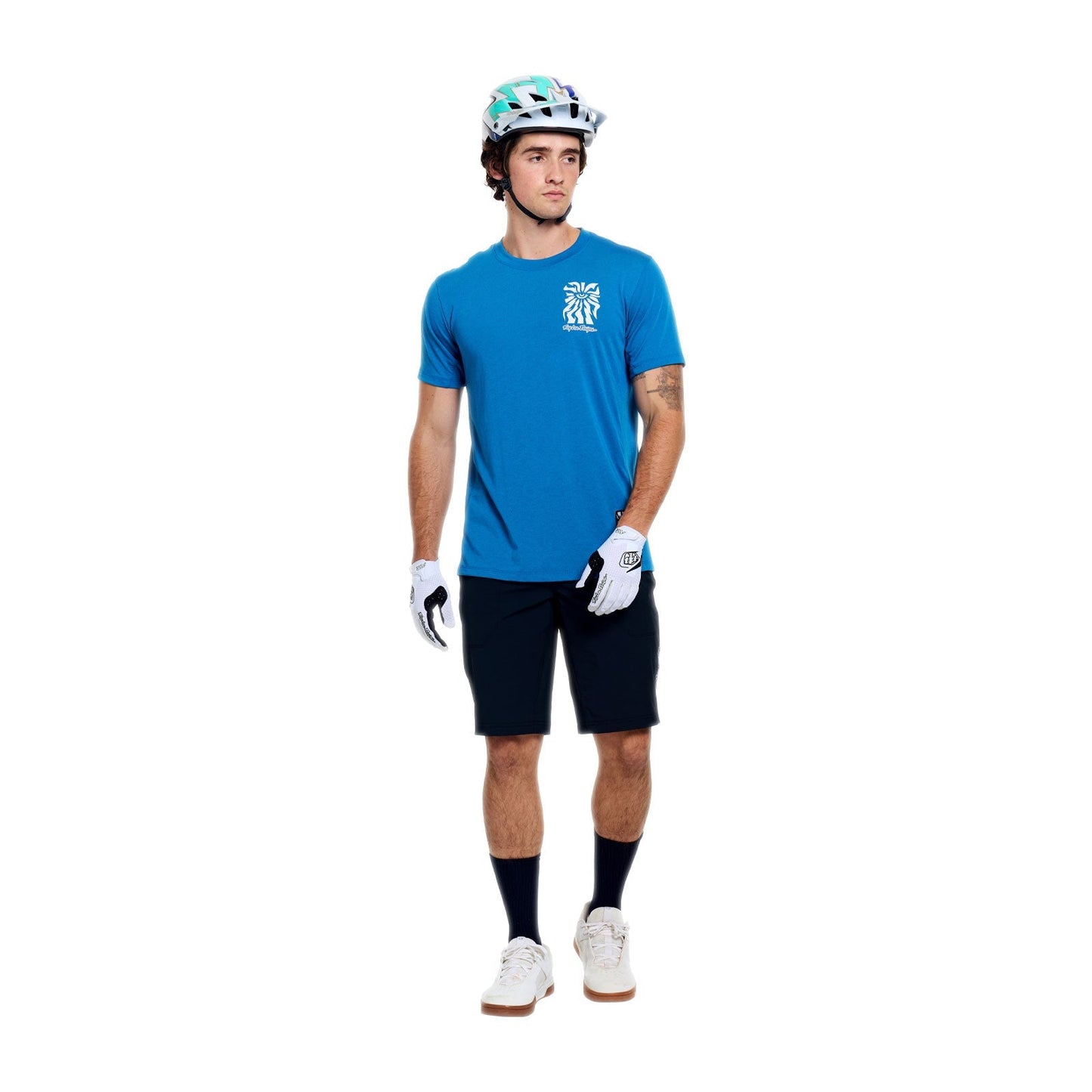 TROY LEE DESIGNS SKYLINE RIDE ONE EYE AERO Jersey Korte Mouw Blauw