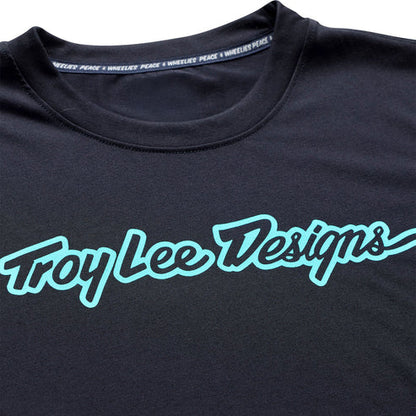 Shirt TROY LEE DESIGNS SKYLINE RIDE SIGNATURE Korte Mouwen Zwart/Turquoise