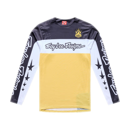 Shirt TROY LEE DESIGNS SPRINT PRO YO MOTO Lange Mouwen Zwart/Geel