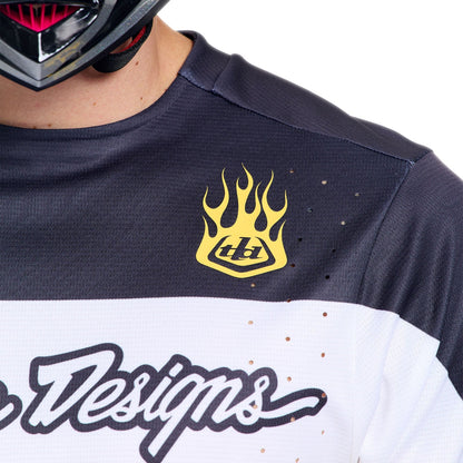 Shirt TROY LEE DESIGNS SPRINT PRO YO MOTO Lange Mouwen Zwart/Geel