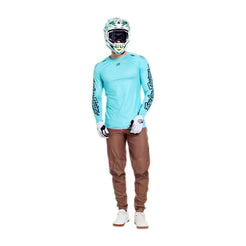 Maillot TROY LEE DESIGNS SPRINT ULTRA MONO Manches Longues Turquoise