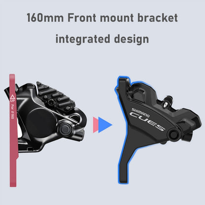 Linker Hendel en Voorste Remklauw SHIMANO CUES U6030 Mono Flatmount Zonder Schijf