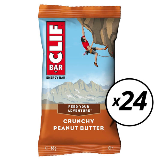 24 Barres Énergétiques CLIF BAR (68g) Beurre de Cacahuète - Date Courte