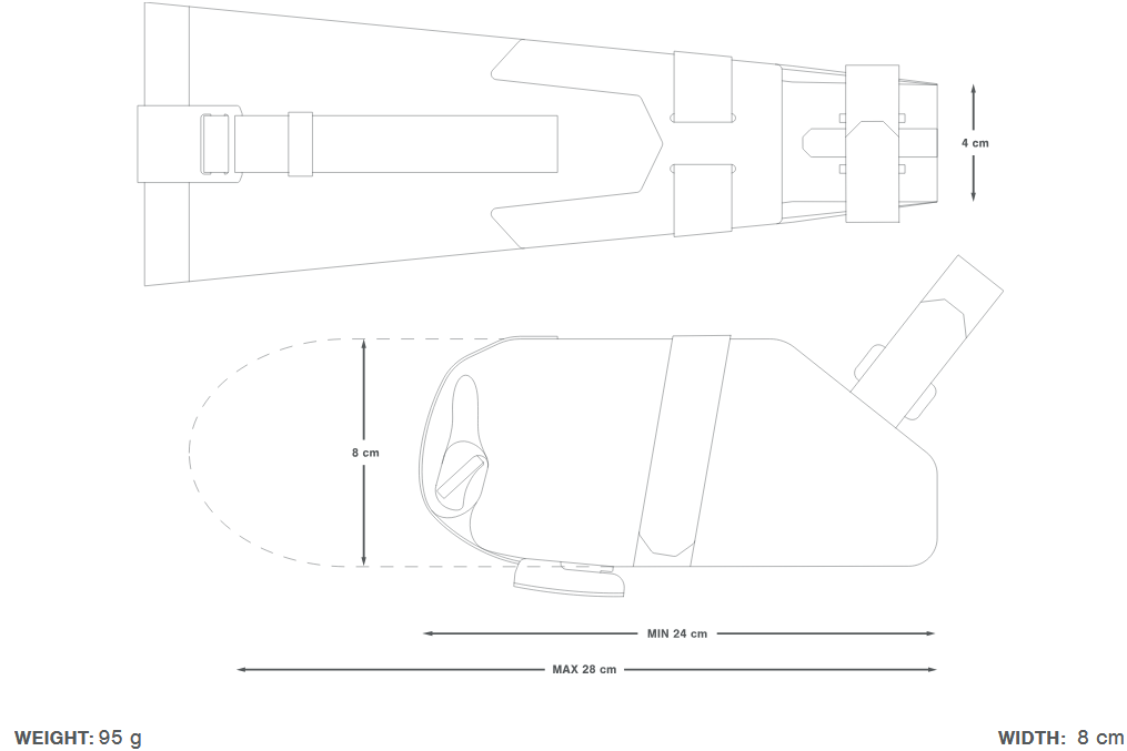 APIDURA EXPEDITION TOOL PACK Zadeltas 1 L Zwart