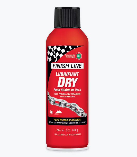 Kettingsmeermiddel FINISH LINE DRY LUBE Teflon - Alle Omstandigheden – Spuitbus (244ml)