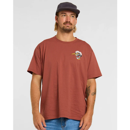 T-Shirt DHARCO COTTON RUST Manches Courtes Marron
