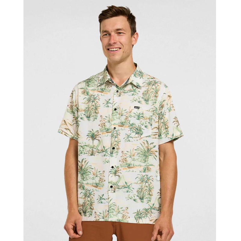 DHARCO TECH LOST Korte Mouw Shirt Beige/Kaki