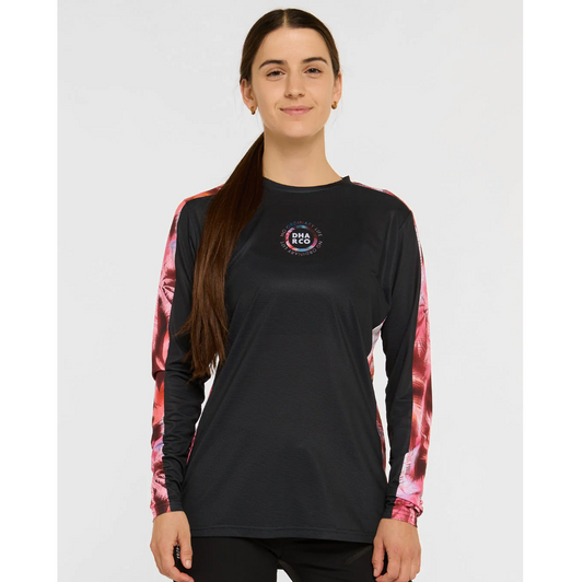 Maillot DHARCO RACE NEBULA Manches Longues Femme Noir/Rose