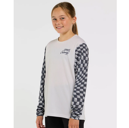 Maillot DHARCO GRAVITY OFFSET Junior Manches Longues Blanc/Noir