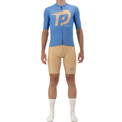 Korte Koersbroek met Bretels PROBIKESHOP By CHEF DE FILE Beige