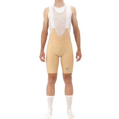 Korte Koersbroek met Bretels PROBIKESHOP By CHEF DE FILE Beige