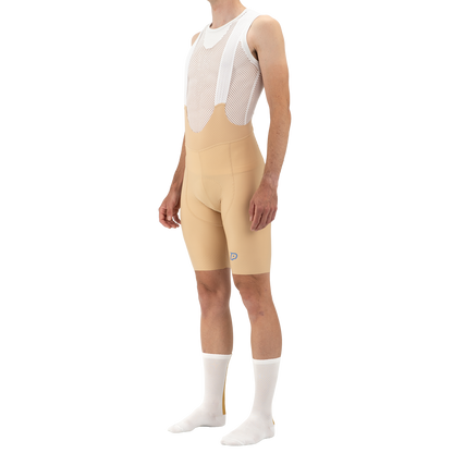 Korte Koersbroek met Bretels PROBIKESHOP By CHEF DE FILE Beige