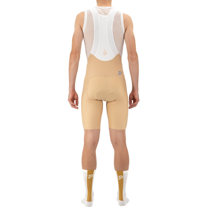 Korte Koersbroek met Bretels PROBIKESHOP By CHEF DE FILE Beige