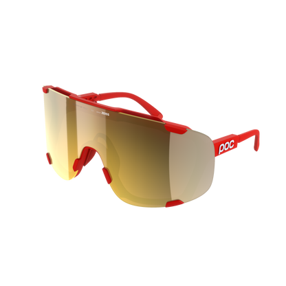 POC DEVOUR WF + bril Rood Glas Clarity Road Partly Sunny Gold