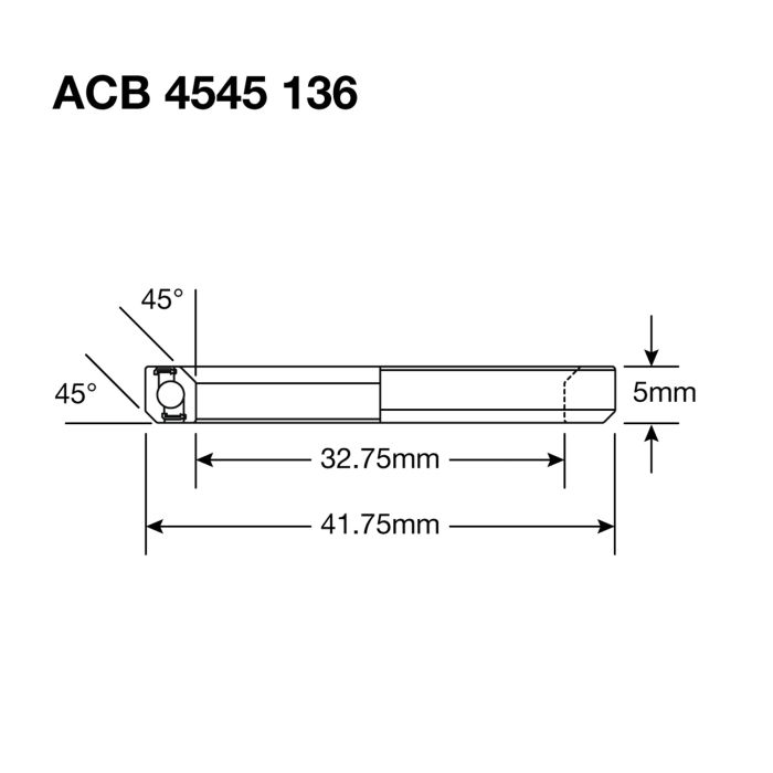 Stuurlager ENDURO LAGERS 136 SS - 440c roestvrij - 32,75x41,75x6 (45x45°) ACB