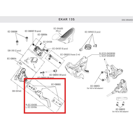 Levier de Frein Gauche CAMPAGNOLO EKAR 13V DISC