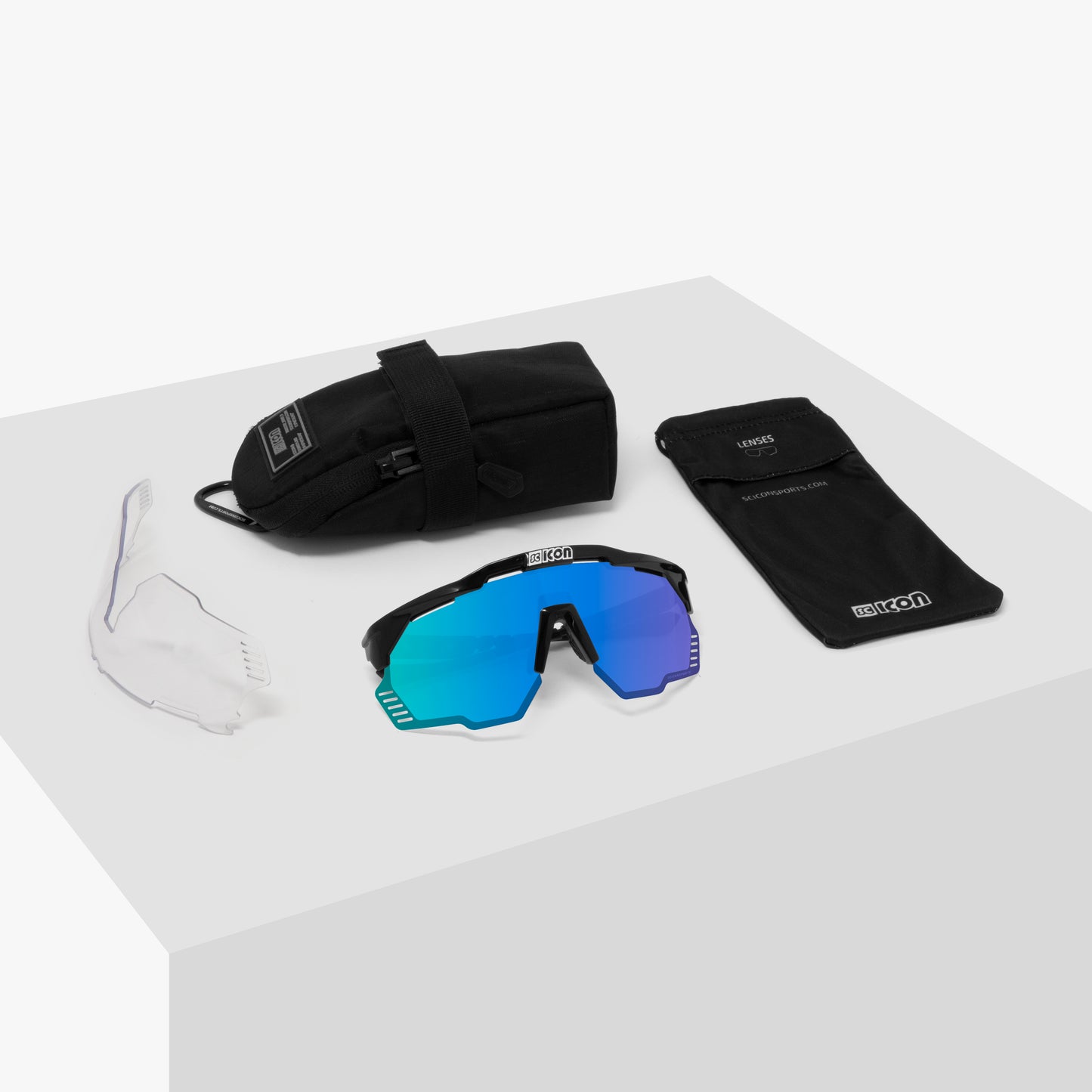 Zonnebril SCICON AEROSHADE KUNKEN Wit Multimirror Blauw