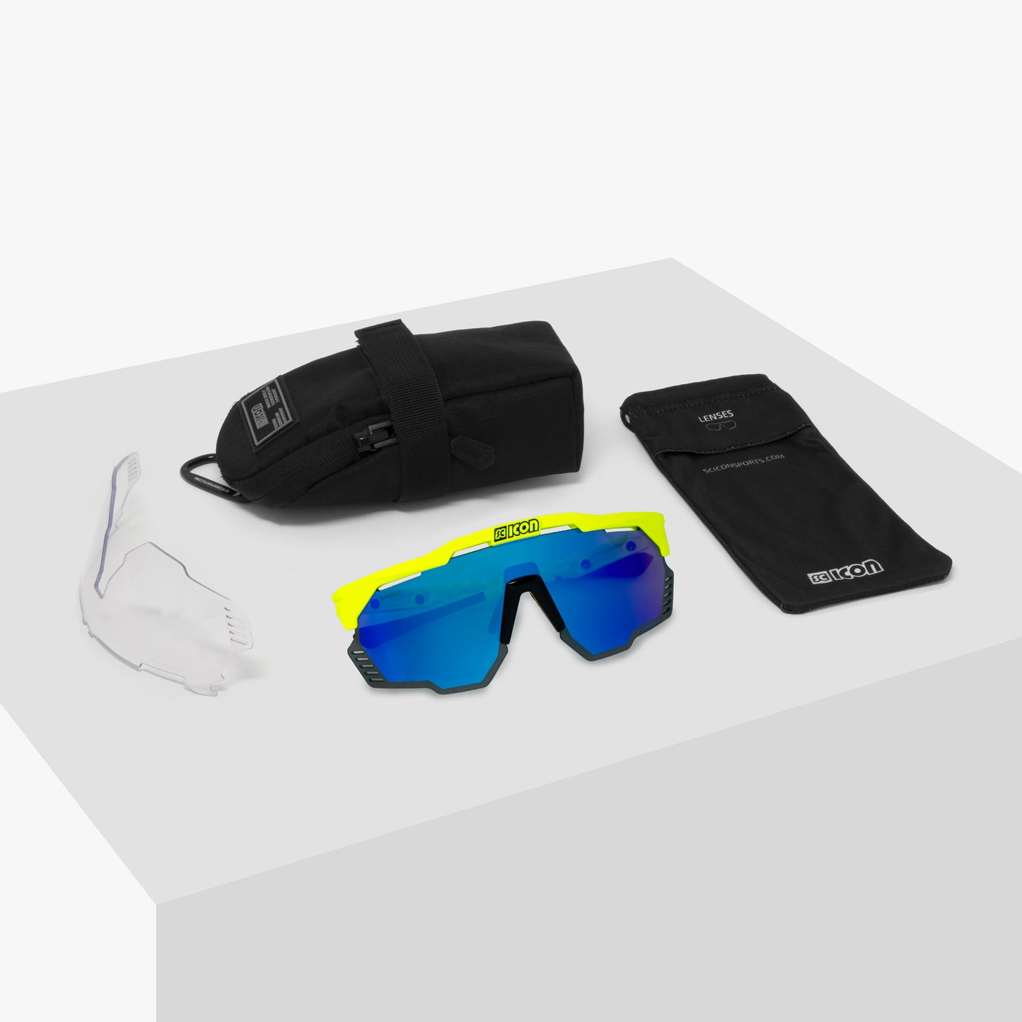 Stofbril SCICON AEROSHADE KUNKEN Fluo Geel Multimirror Blauw