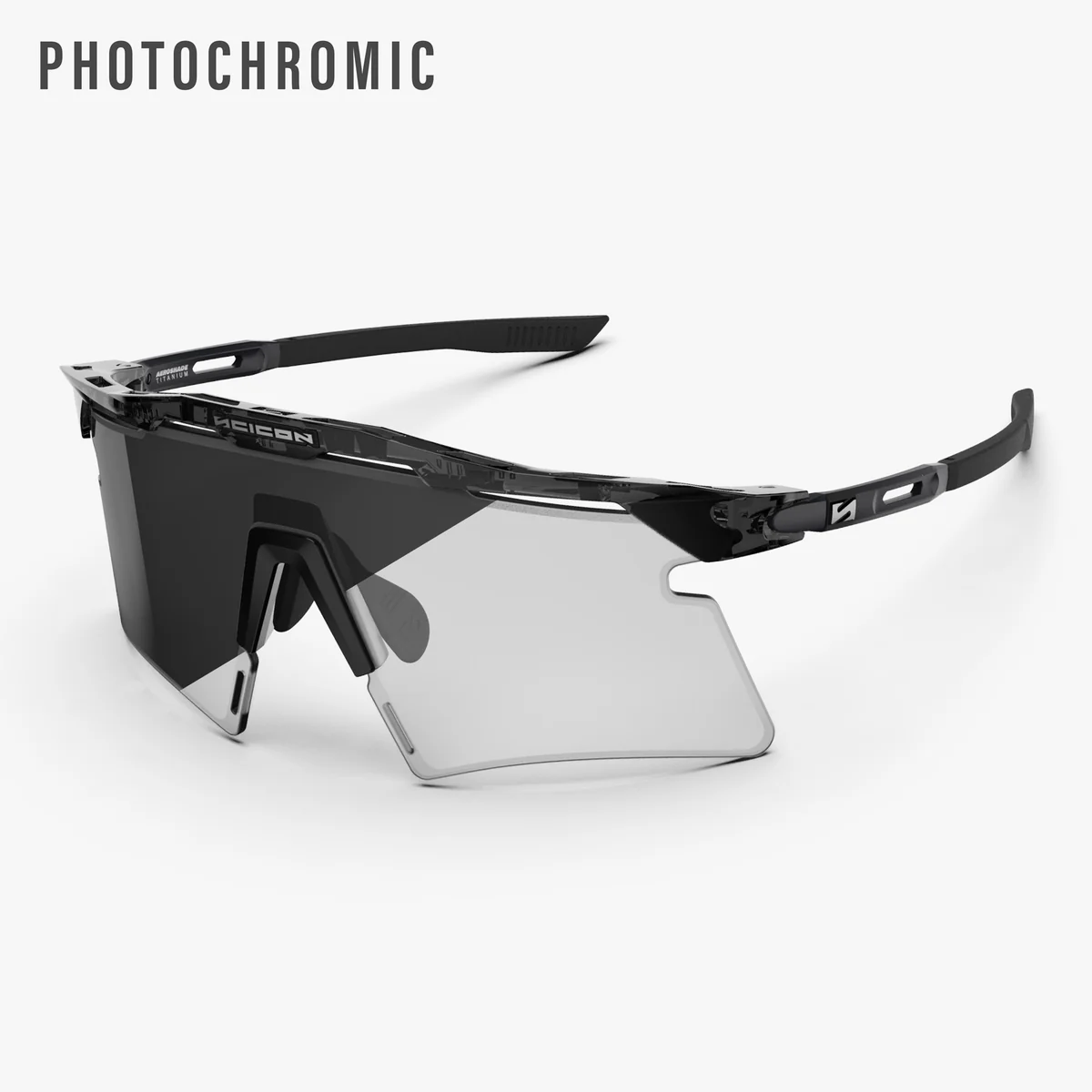Zonnebril SCICON AEROSHADE 2.0 TITANIUM Zwart Kristal Glans Grijs Fotochromisch Glas