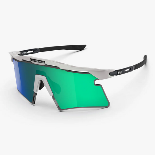 Zonnebril SCICON AEROSHADE 2.0 TITANIUM Wit Metaal Multimirror Lens Blauw Groen + Roze