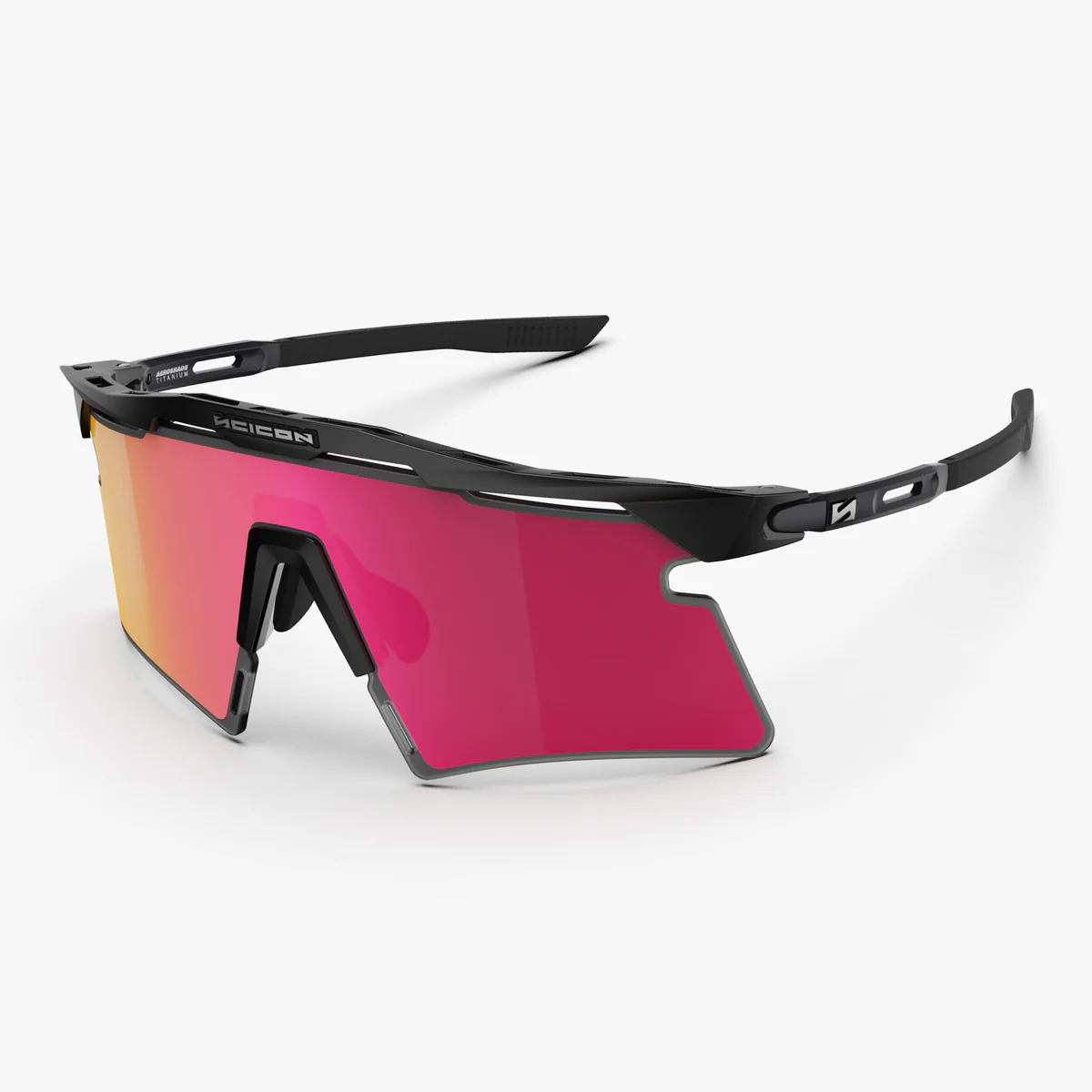 SCICON AEROSHADE 2.0 TITANIUM Zwart Matte Zonnebril Multimirror Lens + Roze Bril