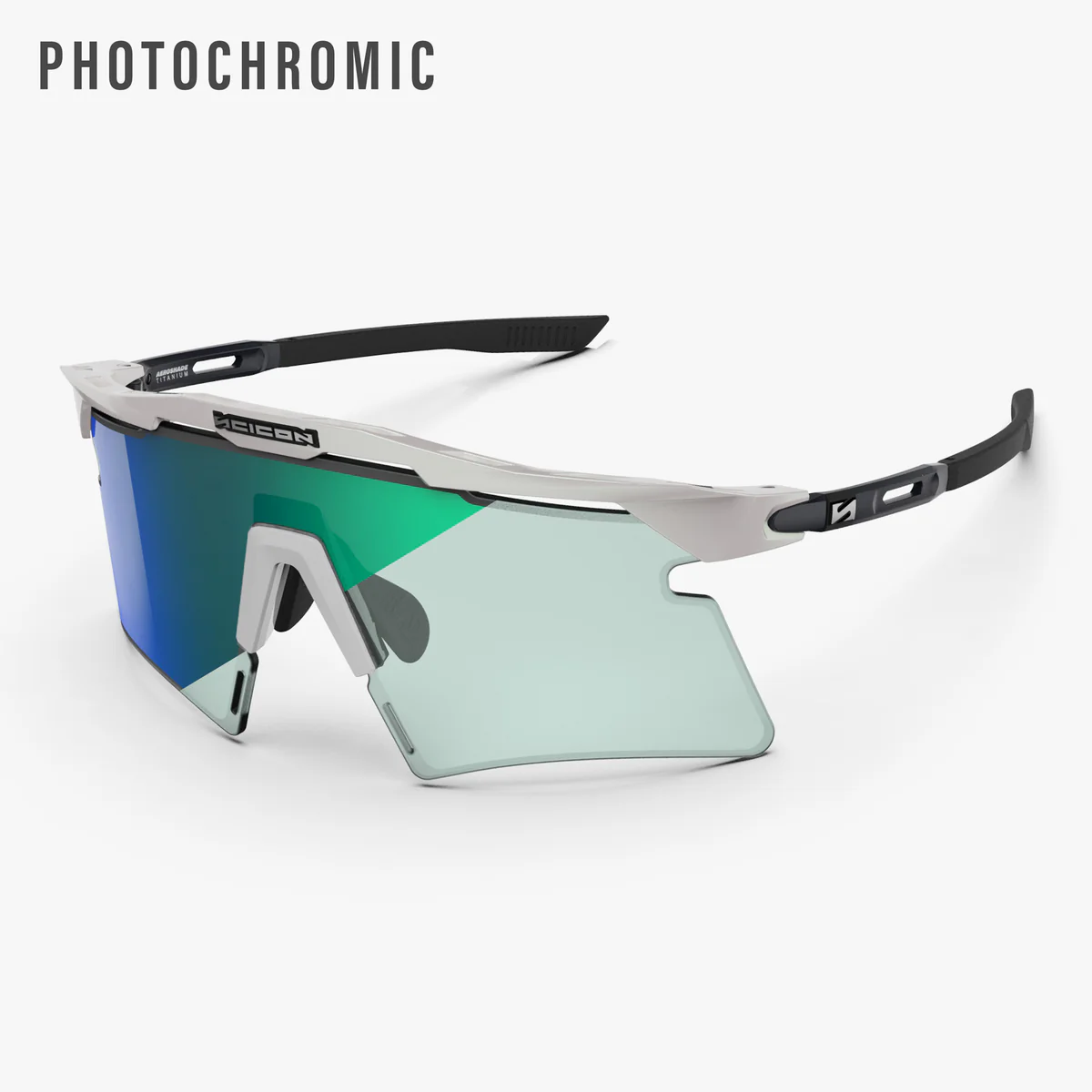SCICON AEROSHADE 2.0 TITANIUM White Metal Bril Blauw Groen Fototroop Objectief