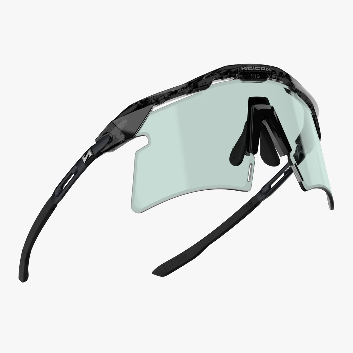 Zonnebril SCICON AEROSHADE 2.0 TITANIUM Zwart Kristal Glans Blauw Groen Fotochromisch Glas