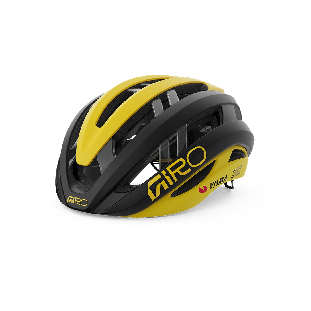 GIRO ARIES MIPS SPHERICAL VISMA LEASE A BIKE Race Helm Zwart/Geel
