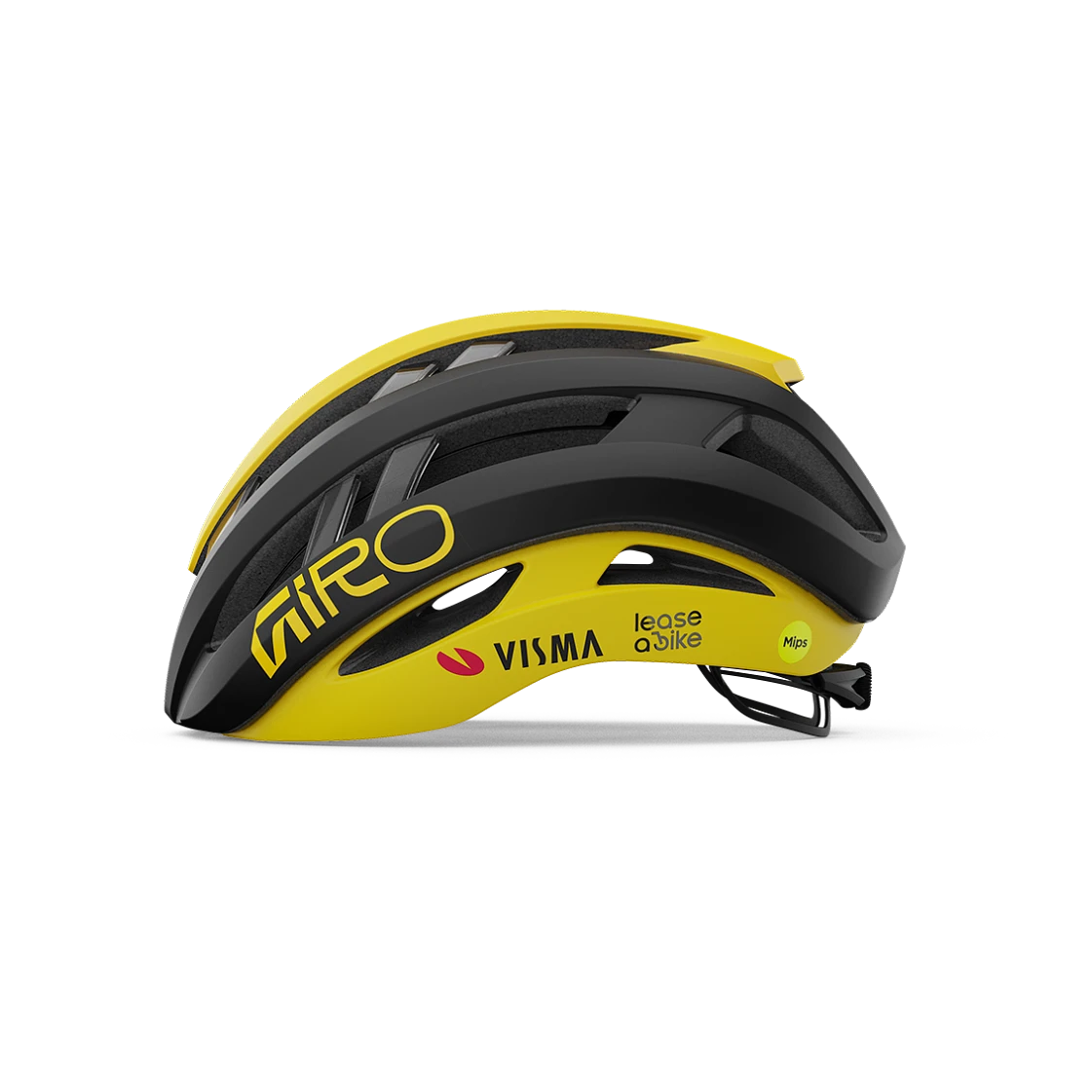 GIRO ARIES MIPS SPHERICAL VISMA LEASE A BIKE Race Helm Zwart/Geel