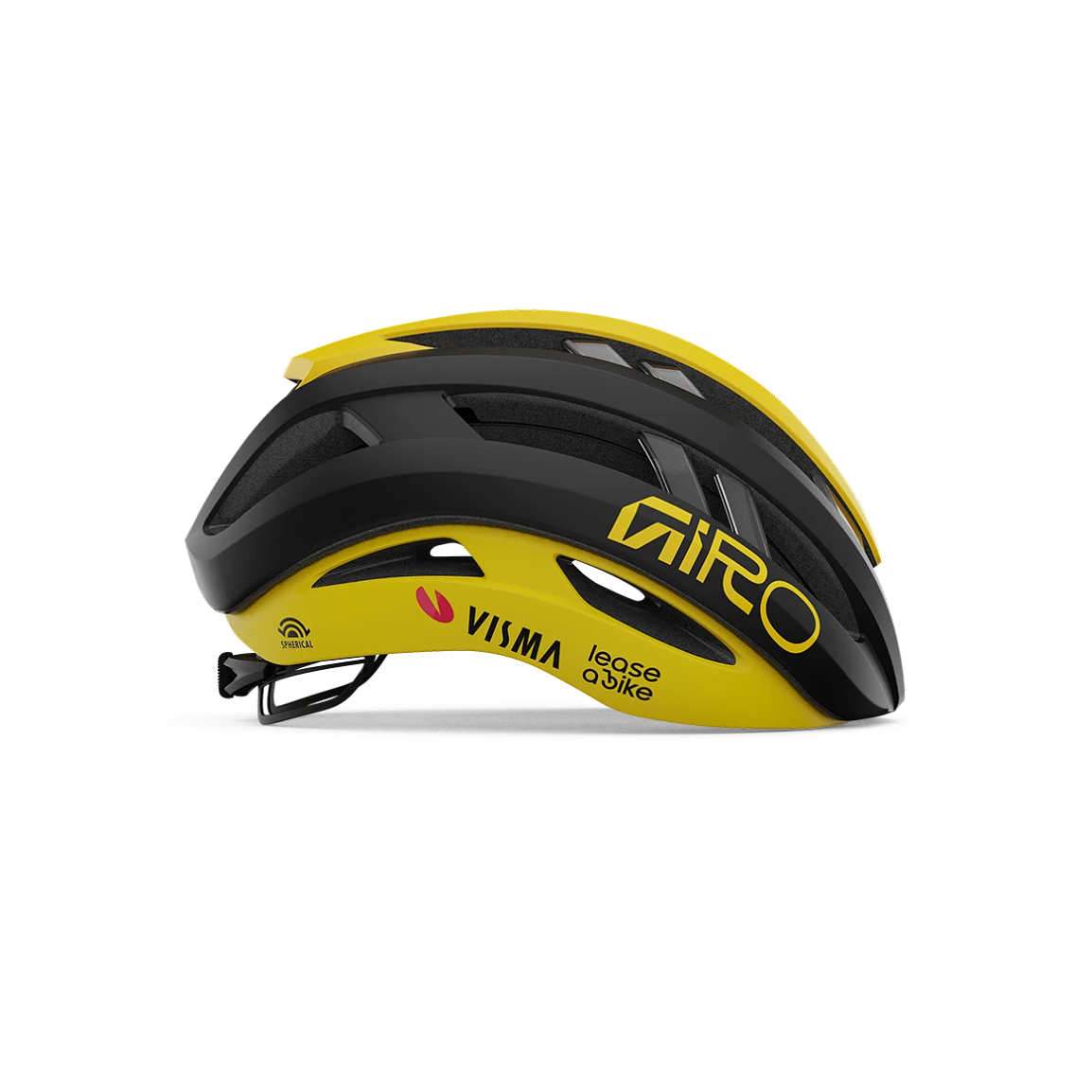 GIRO ARIES MIPS SPHERICAL VISMA LEASE A BIKE Race Helm Zwart/Geel