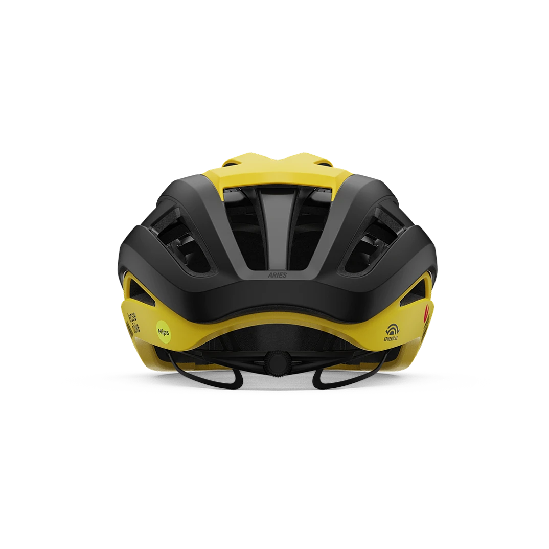 GIRO ARIES MIPS SPHERICAL VISMA LEASE A BIKE Race Helm Zwart/Geel