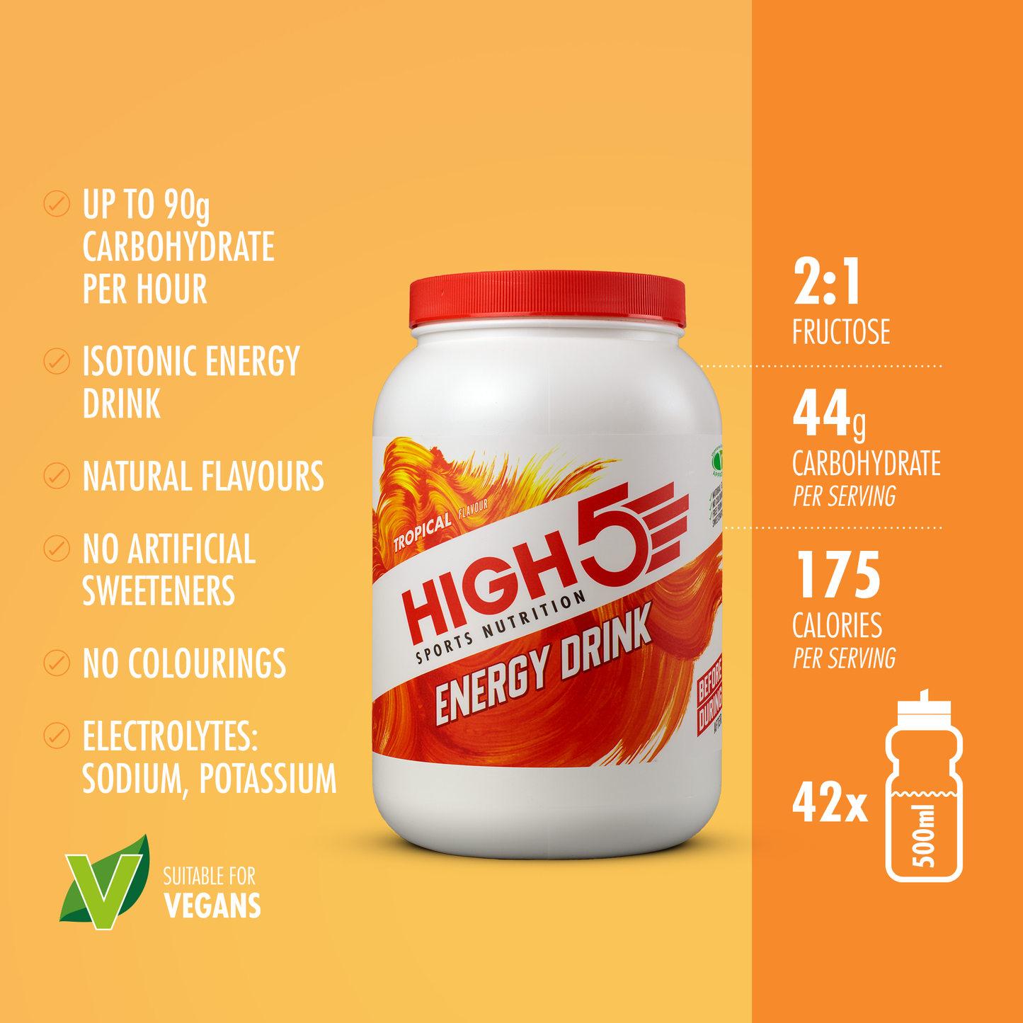 Energiedrank HIGH5 ENERGY DRINK (2,2kg) Tropical