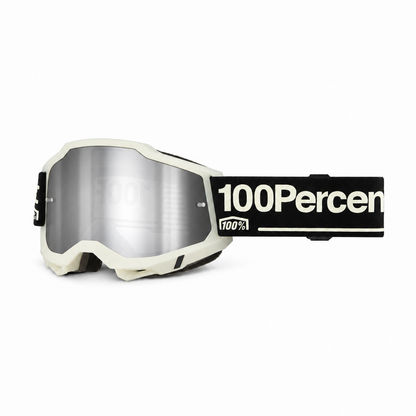 100% ACCURI 2 GLOW crossbril in wit met spiegelvizier