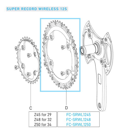 Plateau Exterieur 12V CAMPAGNOLO SUPER RECORD WRL