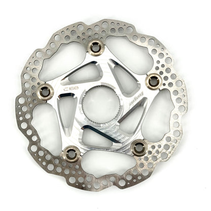 Zilverkleurige zwevende HOPE Centerlock-remschijf