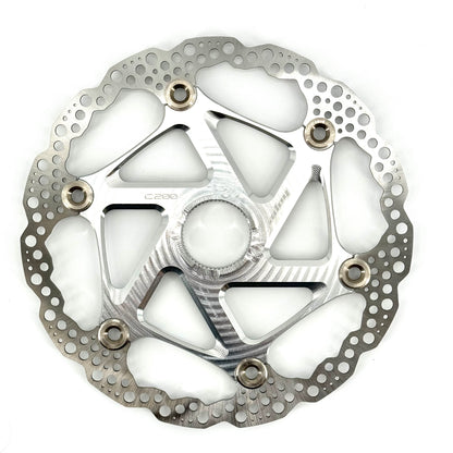 Zilverkleurige zwevende HOPE Centerlock-remschijf