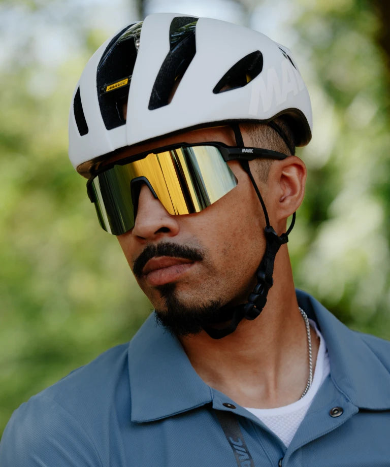 MAVIC MVS SHIELD Bril Zwart Goud/Blauw Lens