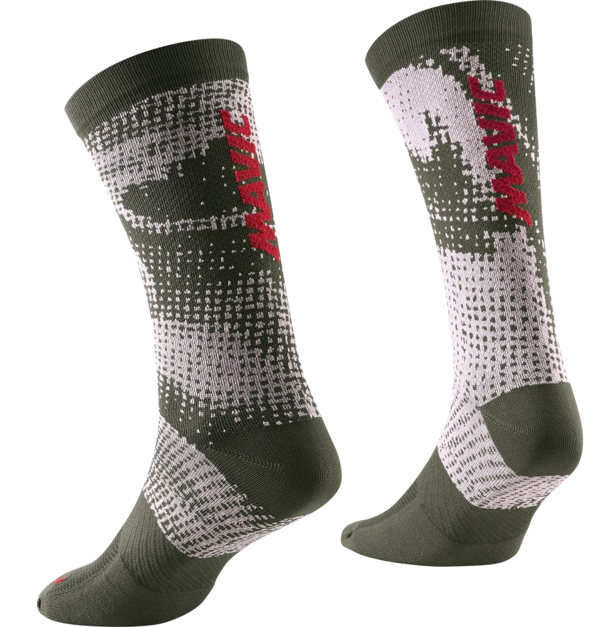 Chaussettes MAVIC ESSENTIAL GRAPHIC Kaki/Rose