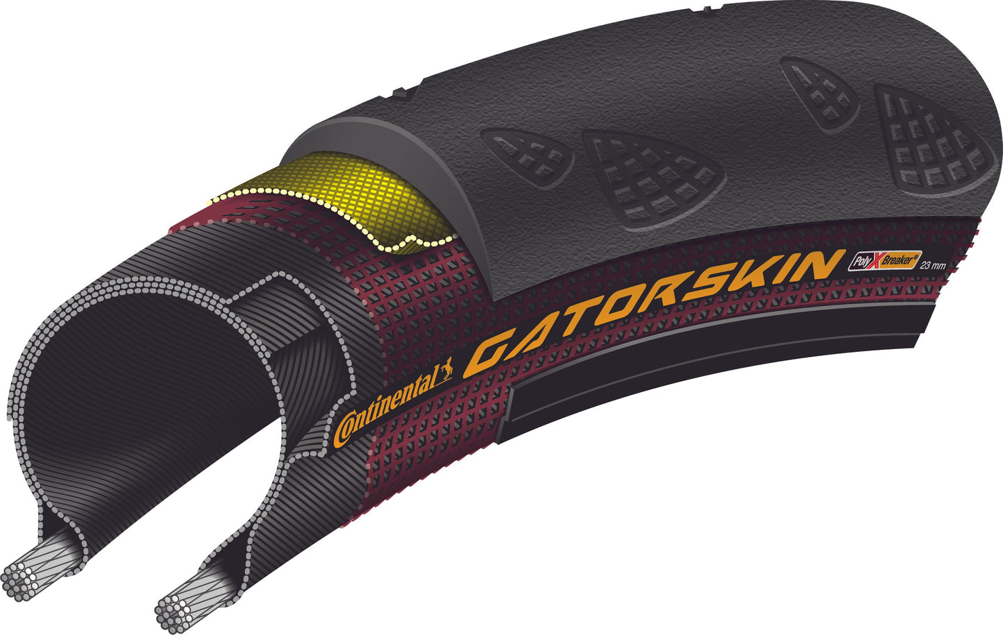 Pneu CONTINENTAL GATORSKIN 700x23c TubeType Noir