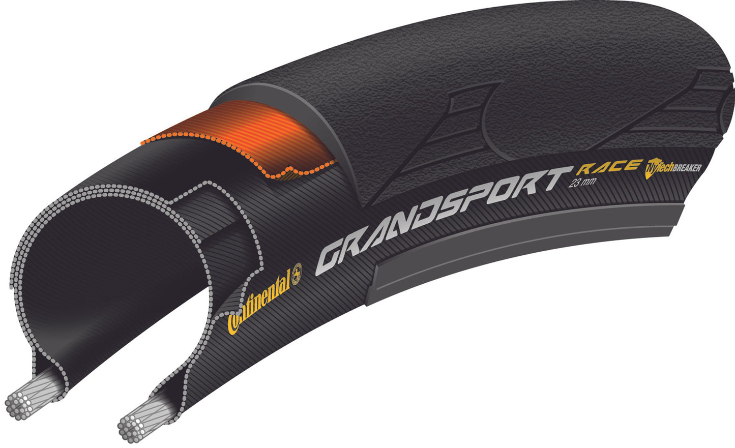 CONTINENTAL GRAND SPORT RACE 700x32c TubeType Soft Zwarte band