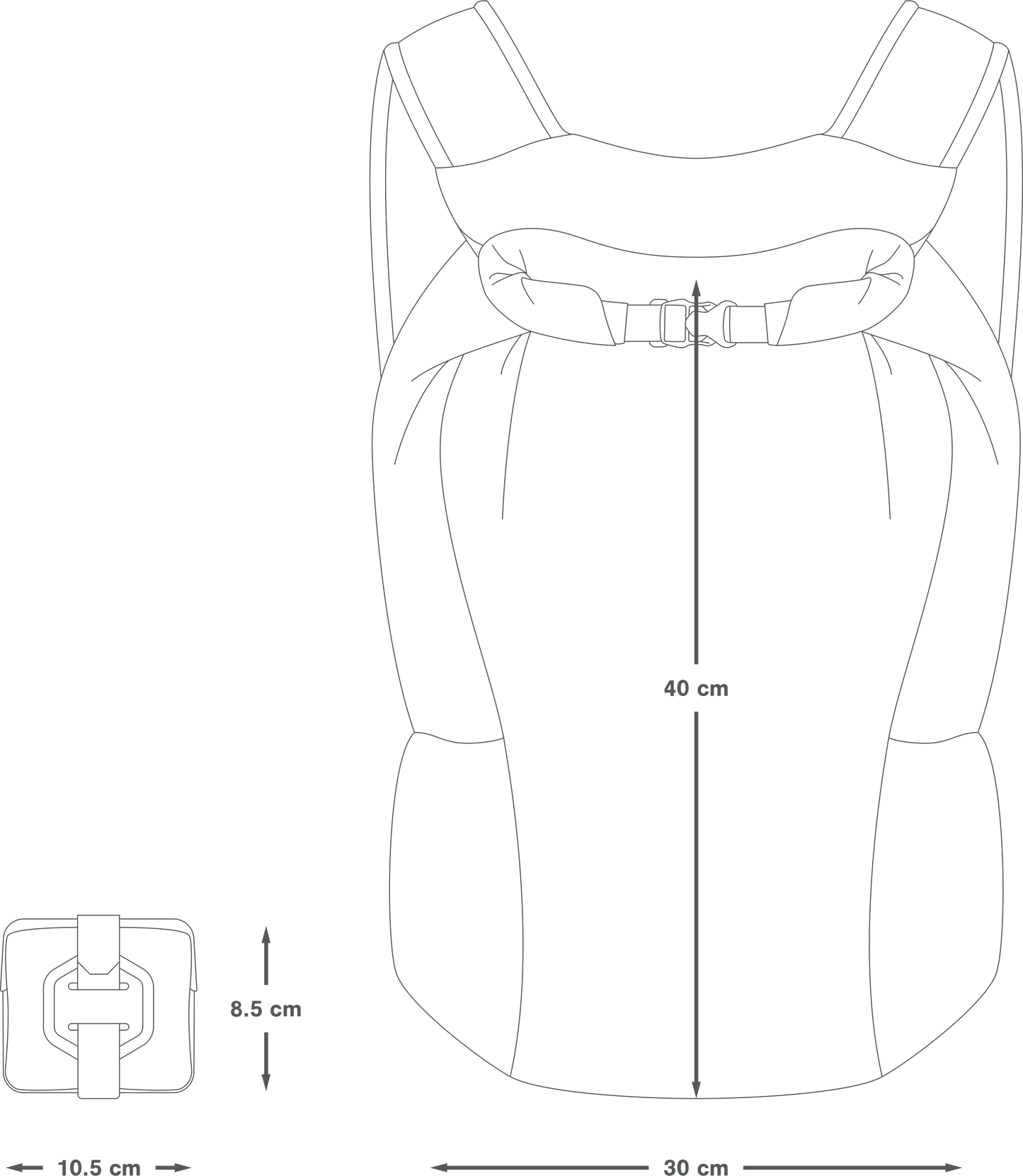 Sac à Dos Ultra Compressible APIDURA PACKABLE BACKPACK 13 L Gris