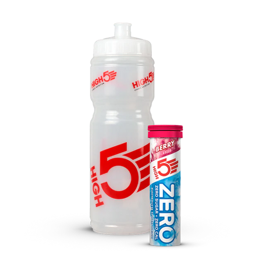 Fles + 10 elektrolyten hydratatie High5 CYCLE PACK Fruit Rood tabletten
