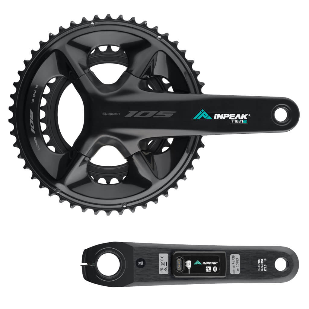 Crankstel met vermogensmeter INPEAK POWERCRANK-E TWIN2 LR Shimano 105 R7100