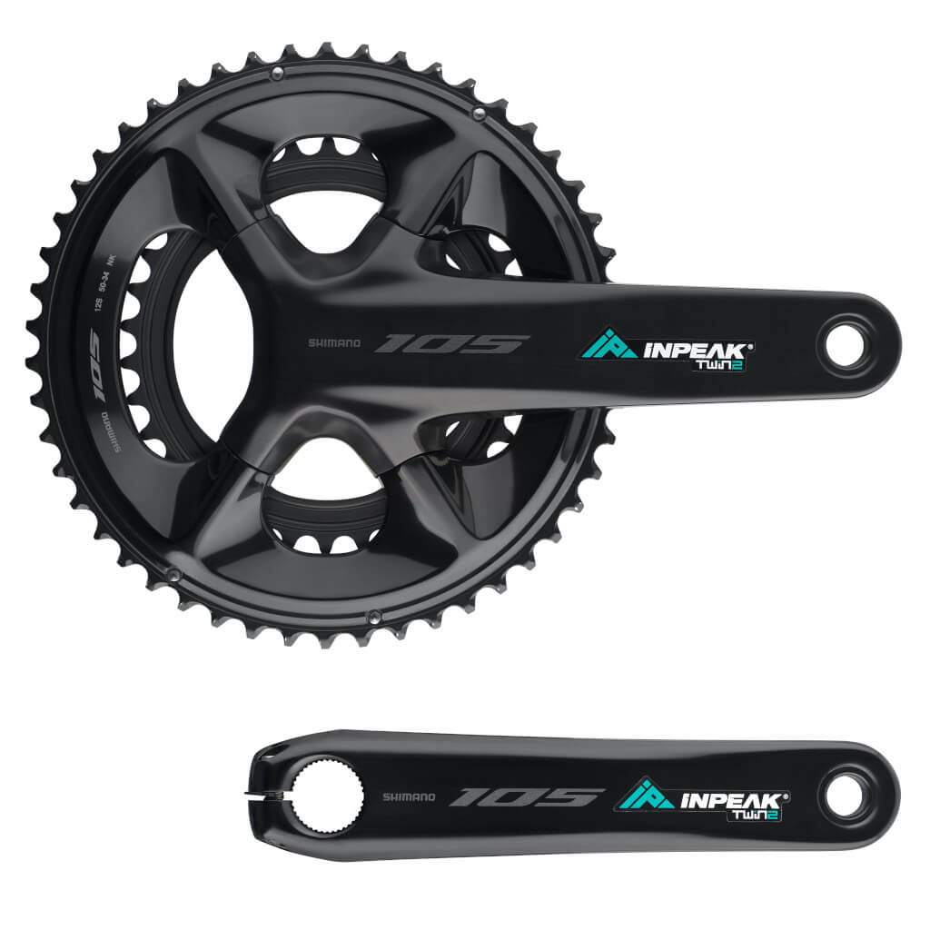 Crankstel met vermogensmeter INPEAK POWERCRANK-E TWIN2 LR Shimano 105 R7100