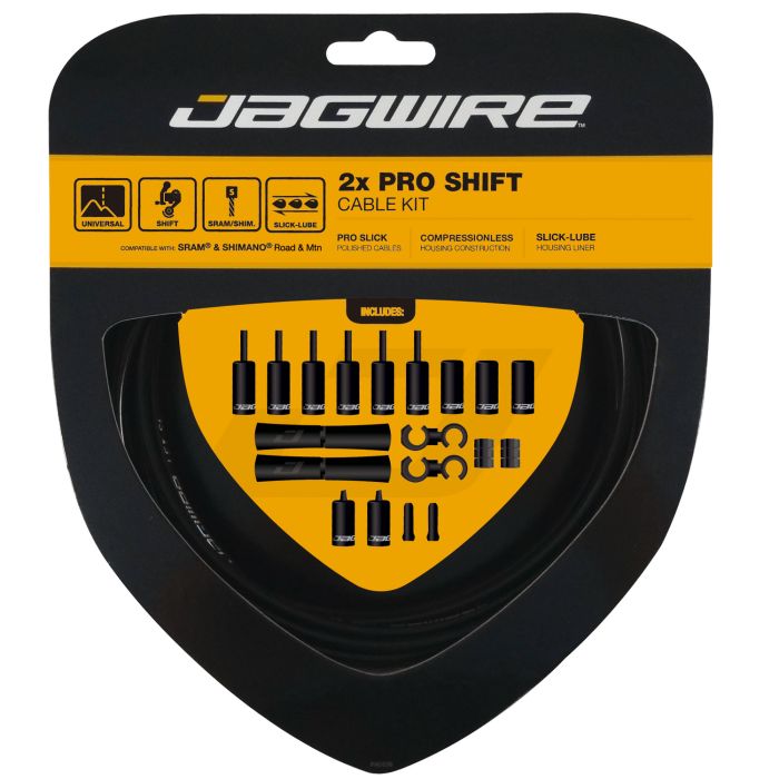 JAGWIRE ROAD AND MOUNTAIN PRO kabel- en buizenset voor derailleurs, zwart