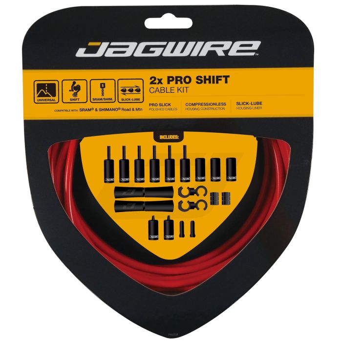 JAGWIRE ROAD AND MOUNTAIN PRO Derailleurkabel en Behuizingset Rood